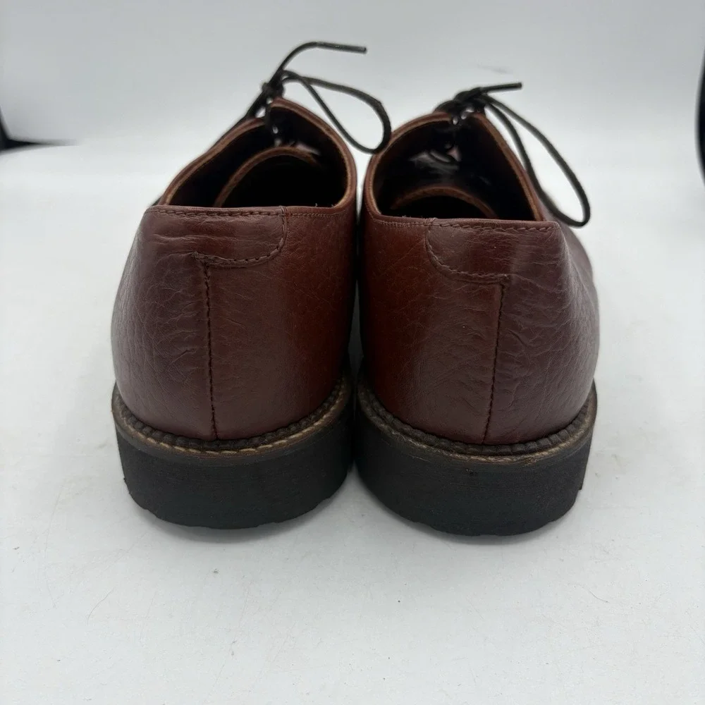 HS Trask Dress Shoes Mens Size 11.5 M Red Brown Bison‎ Leather Pro Office Oxford